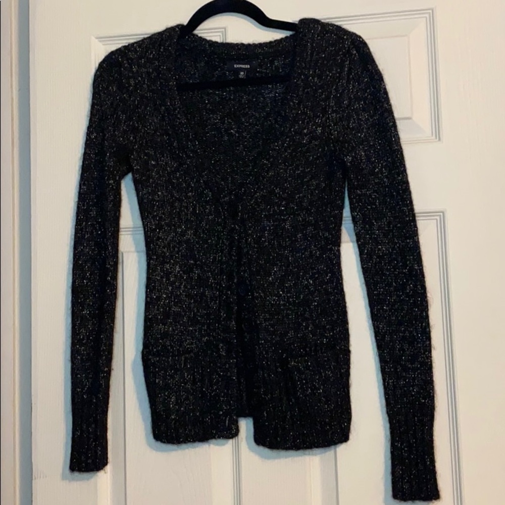 Express Cardigan - Black and Silver